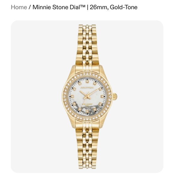Armitron Gold-Tone Watch with Stone Dial